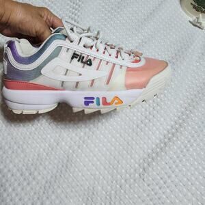 FILA WOMENS SZ 8.5 DISRUPTOR II MULTICOLOR SNEAKER SHOES